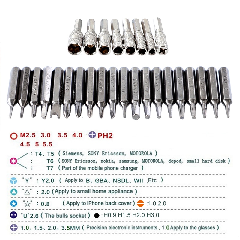 38 Pcs Screwdriver Set Precision Multipurpose Sleeve Screws Electronic Repair Tools Kit CR-V For Cell Phone IPhone - Image 3