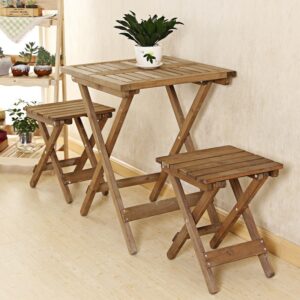 Garden outdoor table solid wood table and chair
