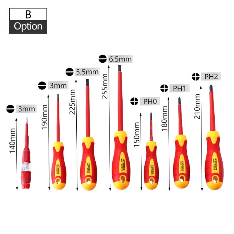 Insulated Screwdriver Set VDE 1000V Magnetic Screw Driver 6'' 8'' Wire Cutter CR-V Long Nose Pliers Electrician Repair Tools - Image 3