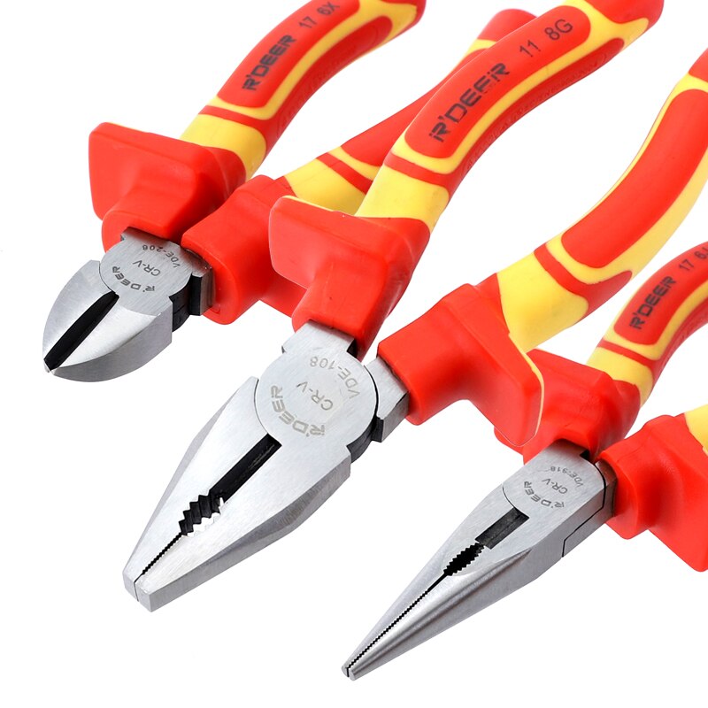 Insulated Screwdriver Set VDE 1000V Magnetic Screw Driver 6'' 8'' Wire Cutter CR-V Long Nose Pliers Electrician Repair Tools - Image 6