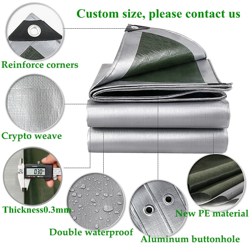 0.32mm PE Tarpaulin Rainproof Cloth Outdoor Garden Plant Shed Boat Car Truck Canopys Waterproof Shading Sail Pet Dog House Cover - Image 4