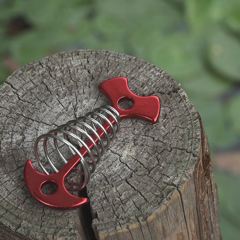 10Pcs Tent Pegs Rope Buckle Adjustable Plank Floor Spring Fishbone Anchor Awning Deck Stakes Fixed Nails Camping Tent Hooks - Image 6
