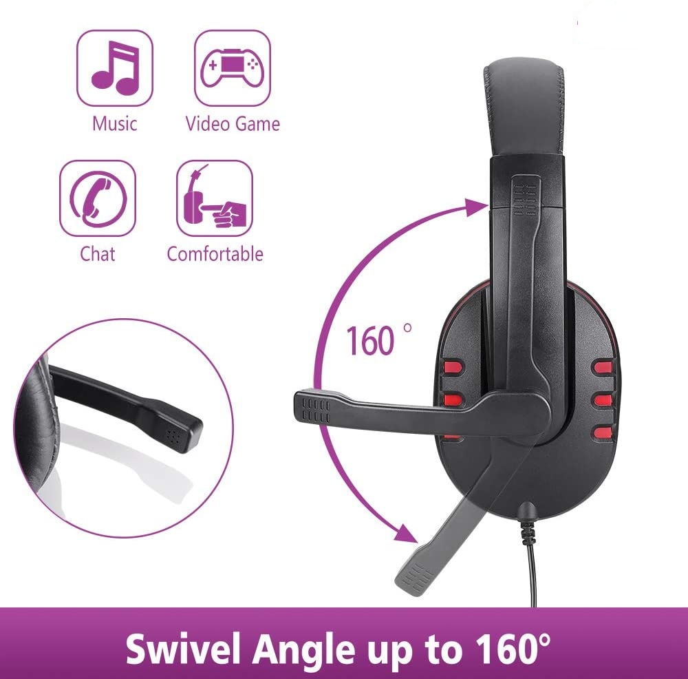 Wired gaming Headphones Gamer Headset with Microphone for Computer,Laptop,PS4 Play Station 4, Nintendo Switch,Tablet - Image 2